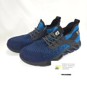 Suadex Lace Up Steel Toe Shoe Mens Size 10.5 44 Blue Black
